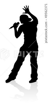 Singer Pop Country or Rock Star Silhouette 49562371