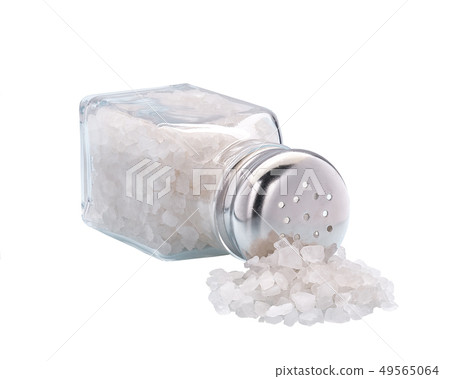 Glass salt shaker isolated 49565064