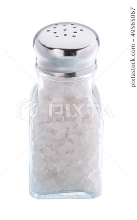 Glass salt shaker isolated 49565067