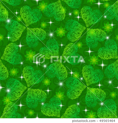 Seamless Pattern, Green Clover Seamless Pattern, Green Clover 49565464