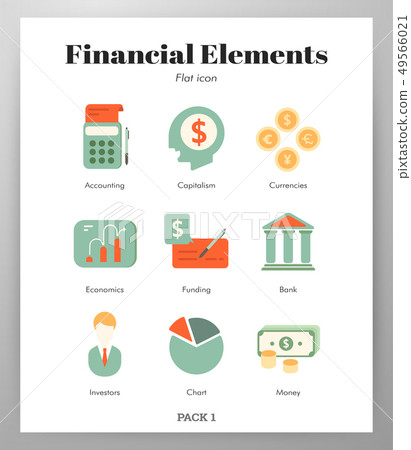 Financial elements flat pack - Stock Illustration [49566021] - PIXTA