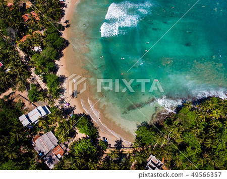 Hiriketiya Beach in Sri Lanka aerial view 49566357