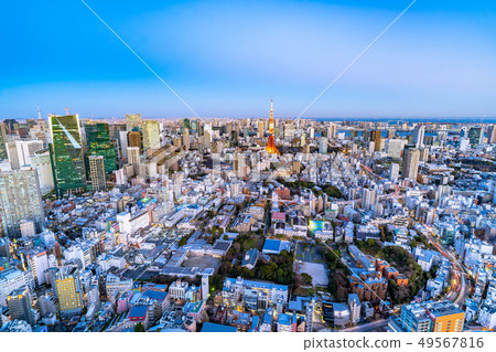 從六本木山日落日出圖像[東京] 49567816
