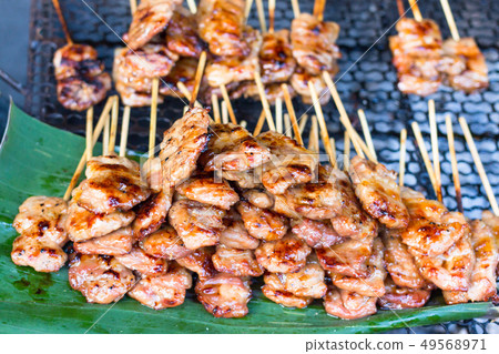 sweet brown Grilled pork 49568971