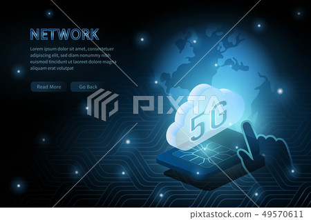 5G wifi wireless technology template background 49570611