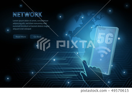 5G wifi wireless technology template background 49570615