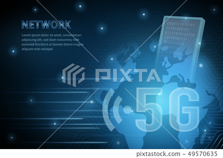 5G wifi wireless technology template background 49570635