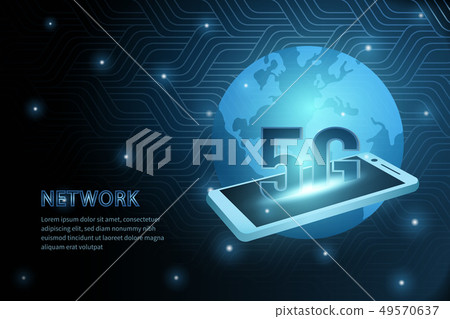 5G wifi wireless technology template background 49570637