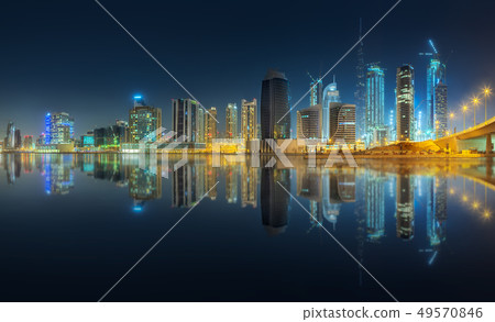Panoramic view of Dubai Business bay, UAE 49570846