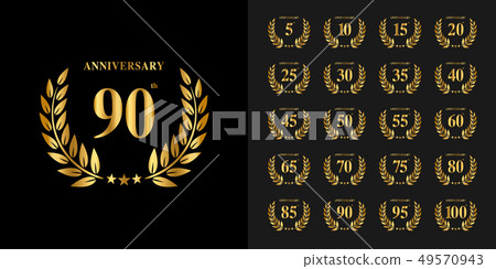 Set of anniversary logotype. Golden anniversary Set of anniversary logotype. Golden anniversary 49570943