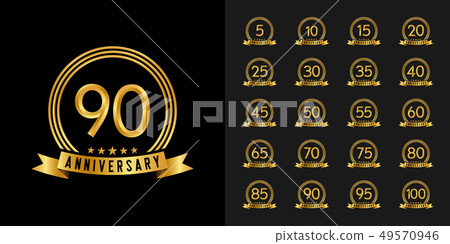 Set of anniversary logotype. Golden anniversary Set of anniversary logotype. Golden anniversary 49570946