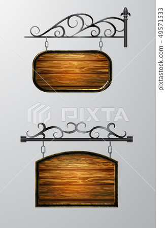 hanging, wooden Board vector, wooden object for text. hanging, wooden Board vector, wooden object for text. 49571533