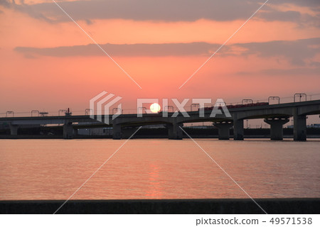 [Sunset] Tokoname City Train Line Chubu International Airport Dusk 49571538