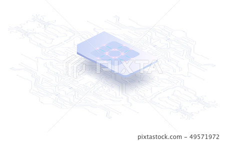 Abstract banner Embedded SIM concept. New mobile  49571972