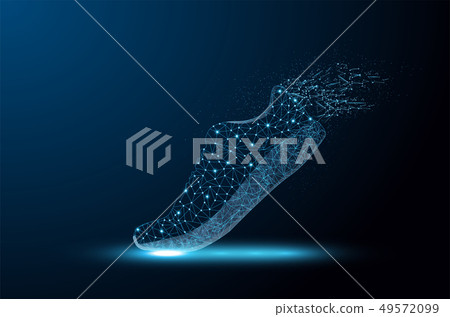 Abstract polygonal light of close up shoes.  49572099