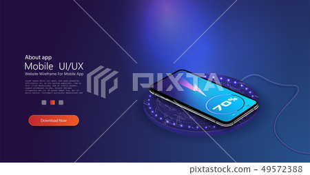 Wireless charging of the smartphone battery. Wireless charging of the smartphone battery. 49572388