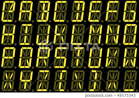 Digital font from capital letters on yellow Digital font from capital letters on yellow 49573343