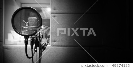 Studio microphone with shock mount and pop filter 49574135