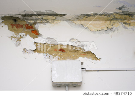 Damage ceiling from water pipelines leakage. Damage ceiling from water pipelines leakage. 49574710