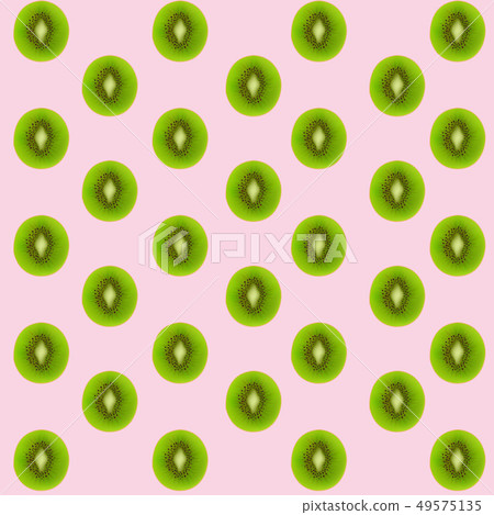 Kiwi Fruits Pink Background 49575135
