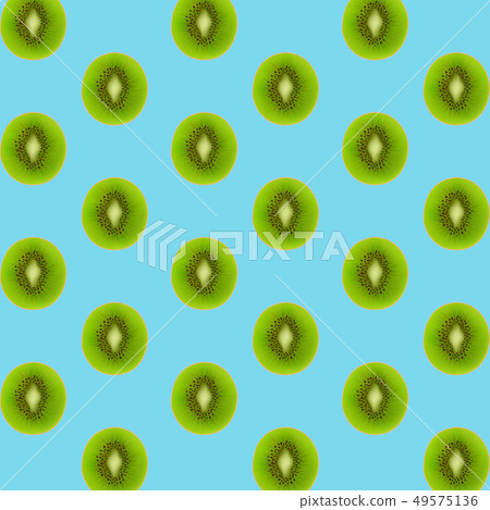 Kiwi Fruits Mint Background Kiwi Fruits Mint Background 49575136