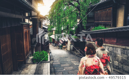 Traveler in Higashiyama District, Kyoto, Japan Traveler in Higashiyama District, Kyoto, Japan 49579315