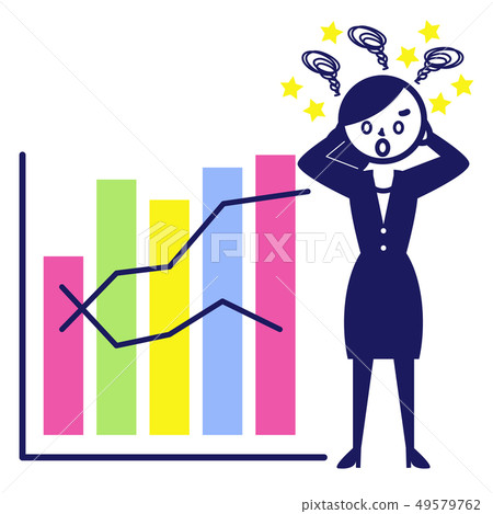 圖表西裝標誌簡單女性混亂 圖表西裝標誌簡單女性混亂 49579762