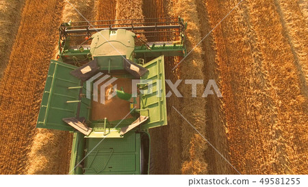 Top view of moving harvester. 49581255