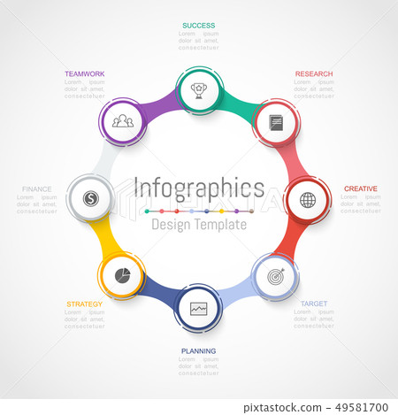 Infographic design elements with 8 options. - Stock Illustration ...