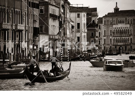 Busy water traffic in Grand Canal Busy water traffic in Grand Canal 49582049