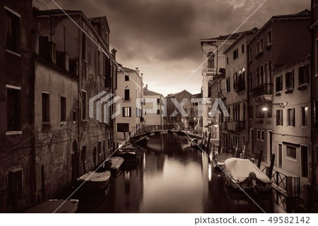 Venice canal night Venice canal night 49582142