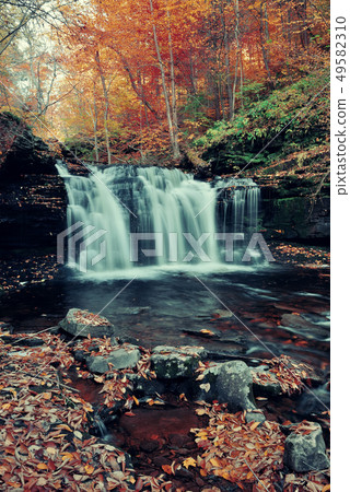 Autumn waterfalls 49582310
