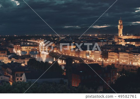 Florence skyline night Florence skyline night 49582761