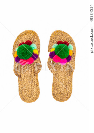 Sandals shoes handicraft made by water hyacinth on 49584534