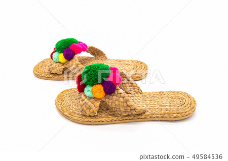 Sandals shoes handicraft made by water hyacinth on 49584536
