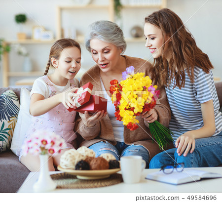 mother's day! three generations of  family mother, 49584696