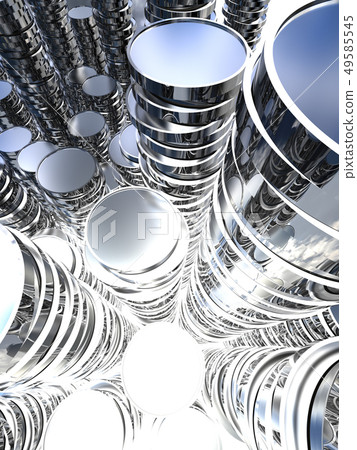 CG 3D illustration Three-dimensional coin pile business investment economy economy soaring metallic point 49585545