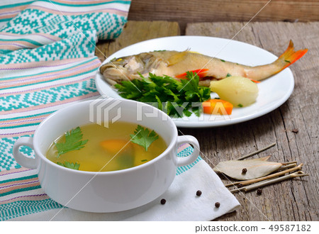 Ukha is a clear Russian soup, made from various 49587182