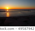 Sunrise over the port of the Mediterranean Sea 49587942