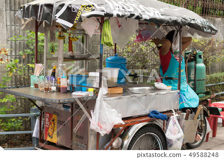 Thai street food, noodle cart Thai street food, noodle cart 49588248