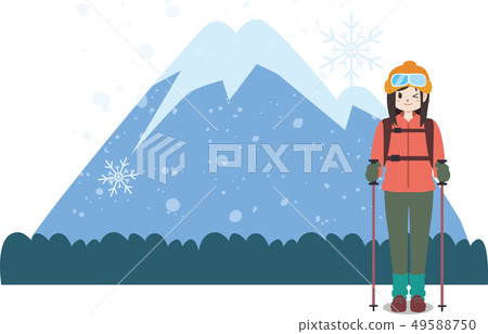 Mountain climbing winter Mountain climbing winter 49588750