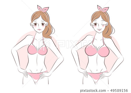 The Girl With Breast Augmentation Stock Illustration