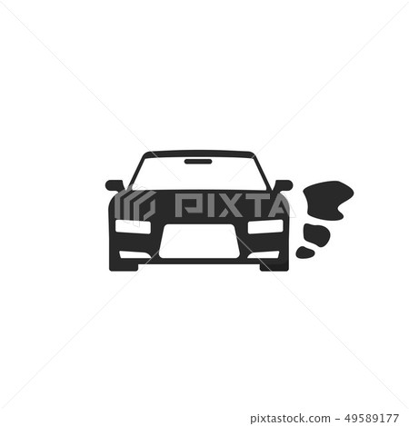 Car or vehicle engine running icon vector, black an white pictogram of automobile parked with 49589177