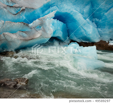 Nigardsbreen Glacier melting, Norway Nigardsbreen Glacier melting, Norway 49589297