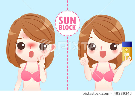 Cute Cartoon Woman With Sunscreen Stock Illustration 49589343 Pixta Select a video or gif to remove the background 100% automatically, online & free! pixta