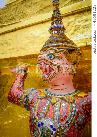 Yaksha statue, Grand Palace, Bangkok, Thailand 49591228