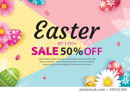 Easter sale banner design template with colorful Easter sale banner design template with colorful 49591360