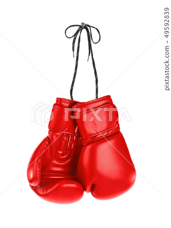 Hanging boxing gloves 49592839