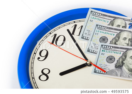 Clock and money - business concept Clock and money - business concept 49593575