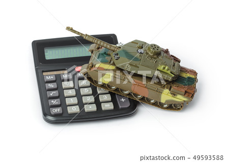 Calculator and toy panzer 49593588